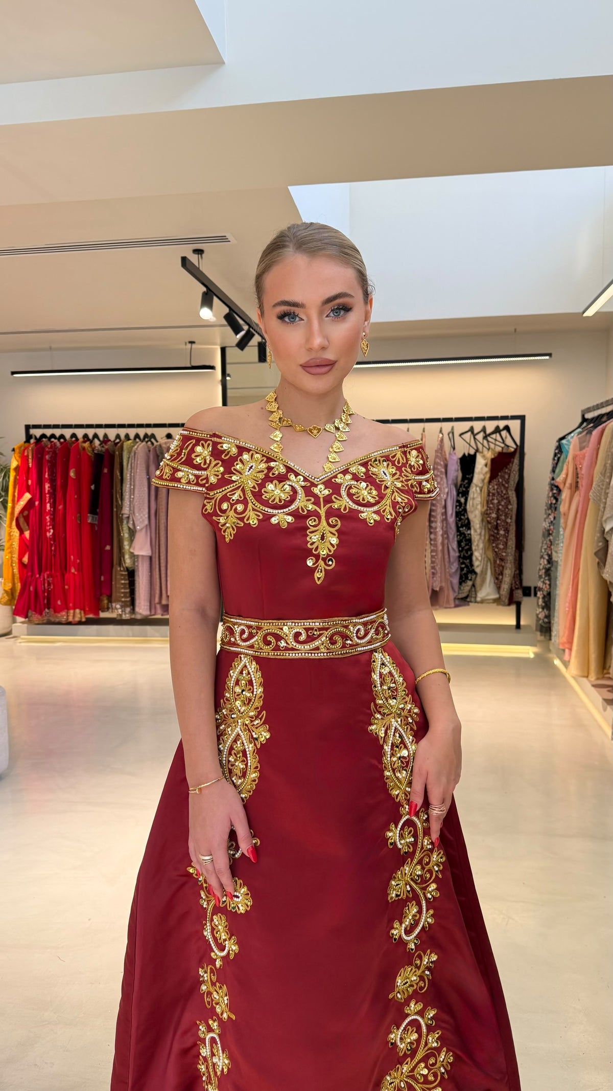 Nashel Jelwa Bridal Dress- Maroon