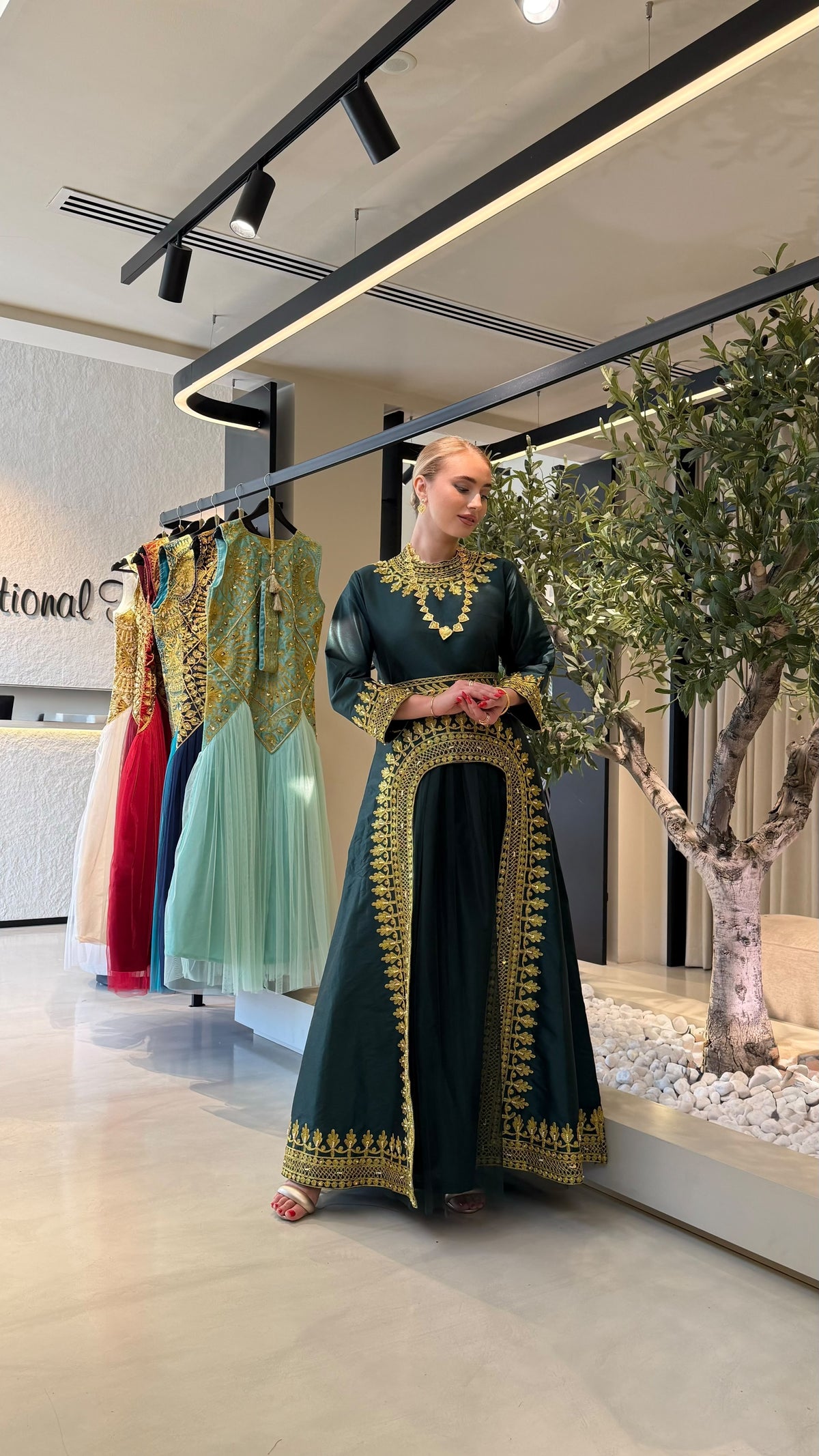Nashel Jelwa Dress X Tulle- Dark Green