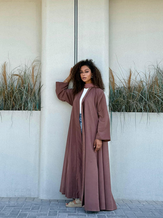 Velour Abaya- Mocha