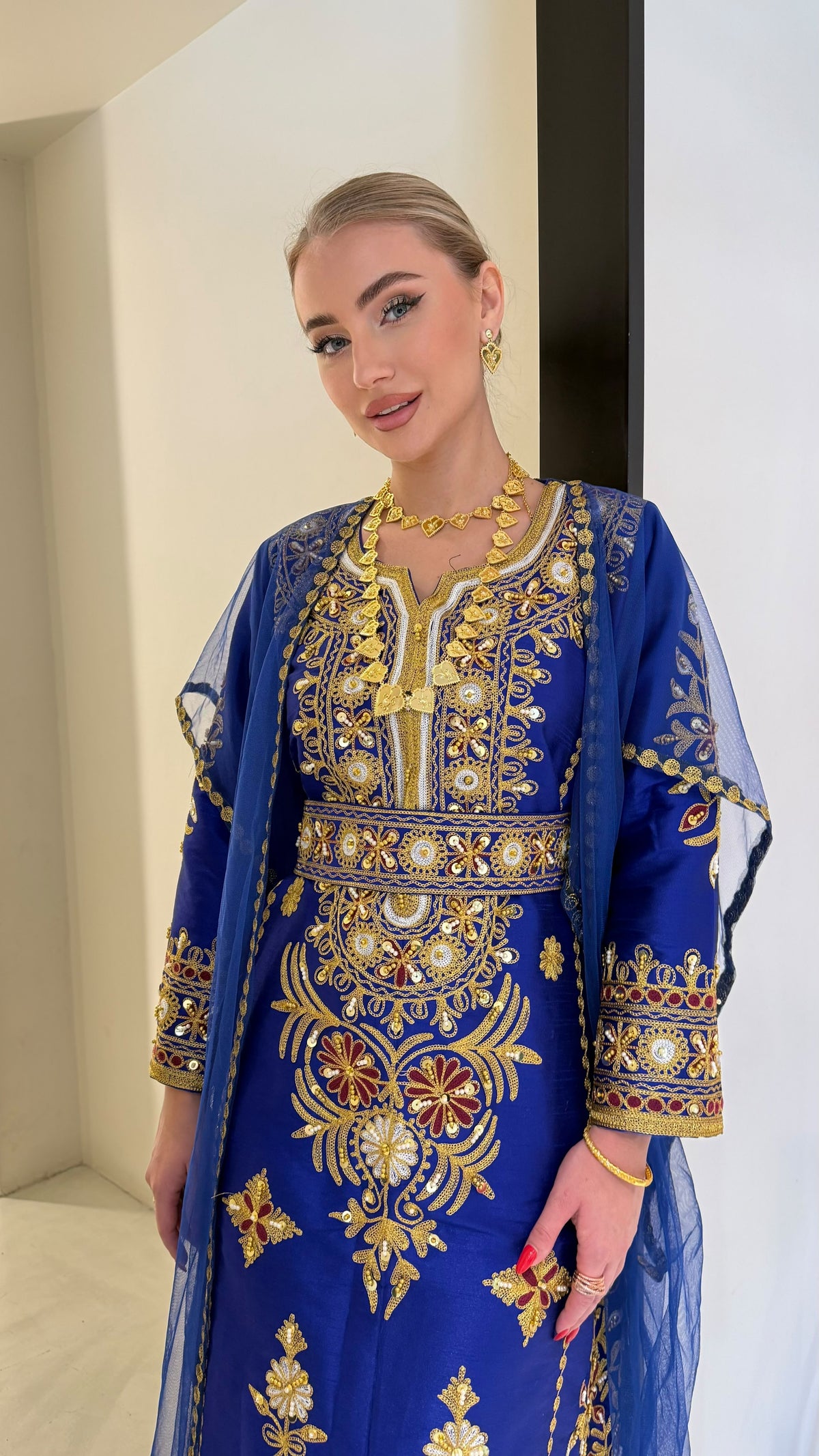 Nashel Jelwa Bisht/ Dress set- Royal Blue