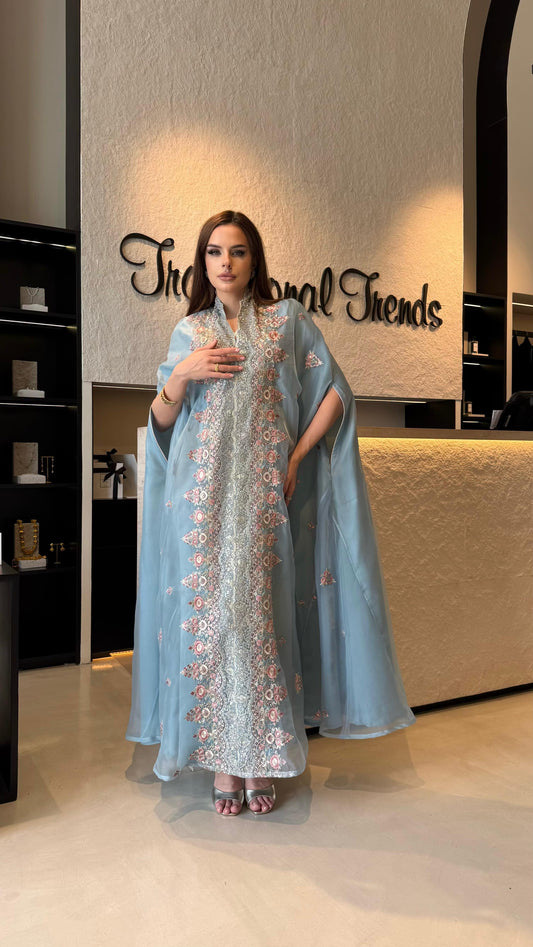Jelwa Cape Kaftan-Sky blue