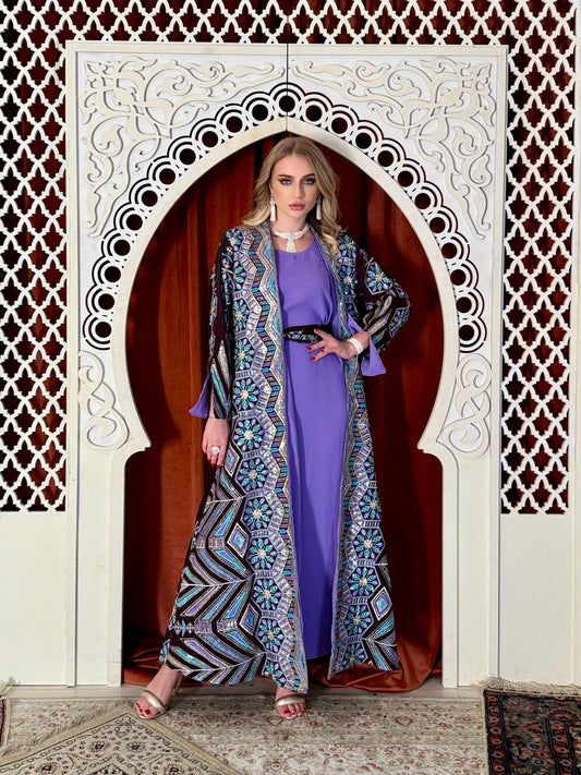 Velvet Dagla Set Kaftan -violet x Purple