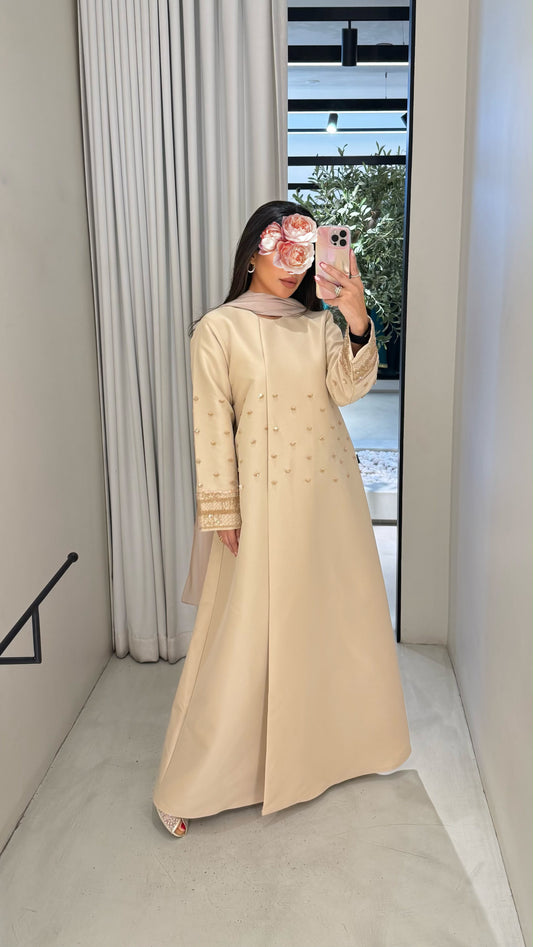 Premium Abaya Collection - Peach Embellishments