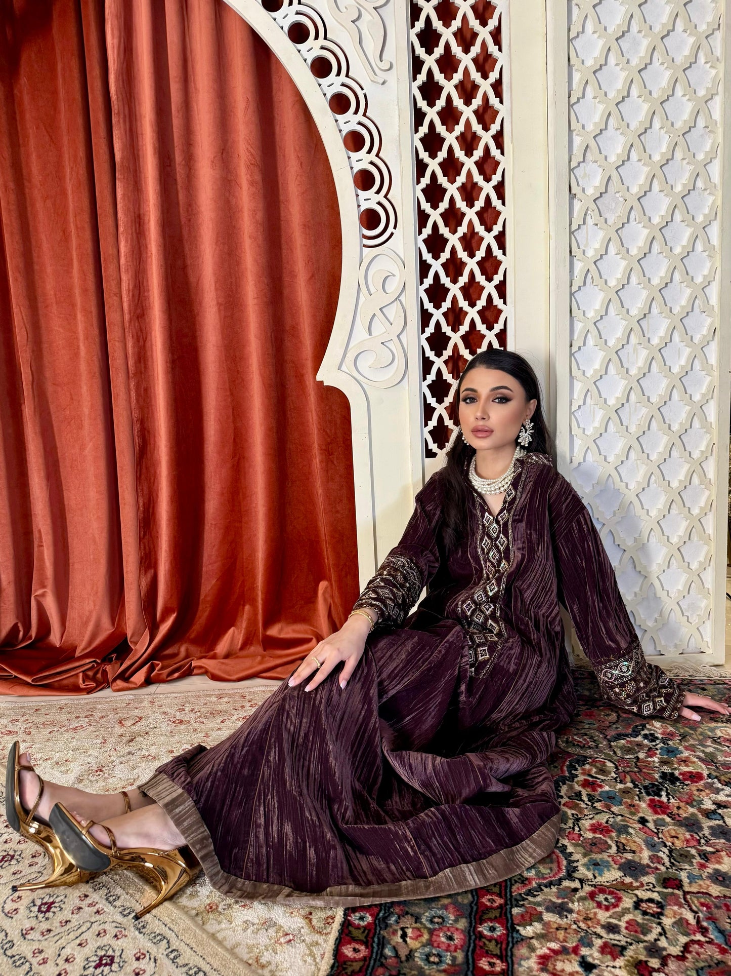 Velvet Winter Kaftan-Chocolate