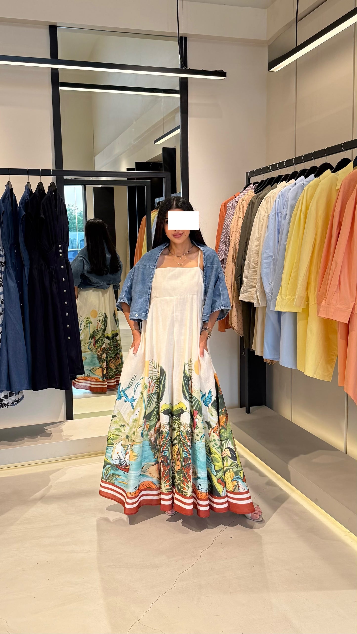 Summer Collection - Extra flare printed linen dress