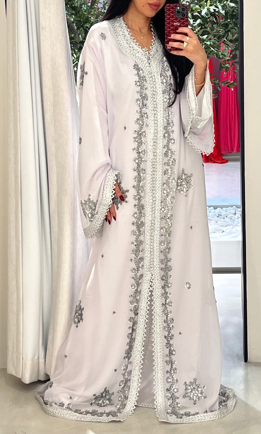 Morrocan White x silver Kaftan