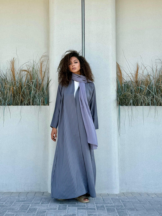 Velour Abaya- Gray