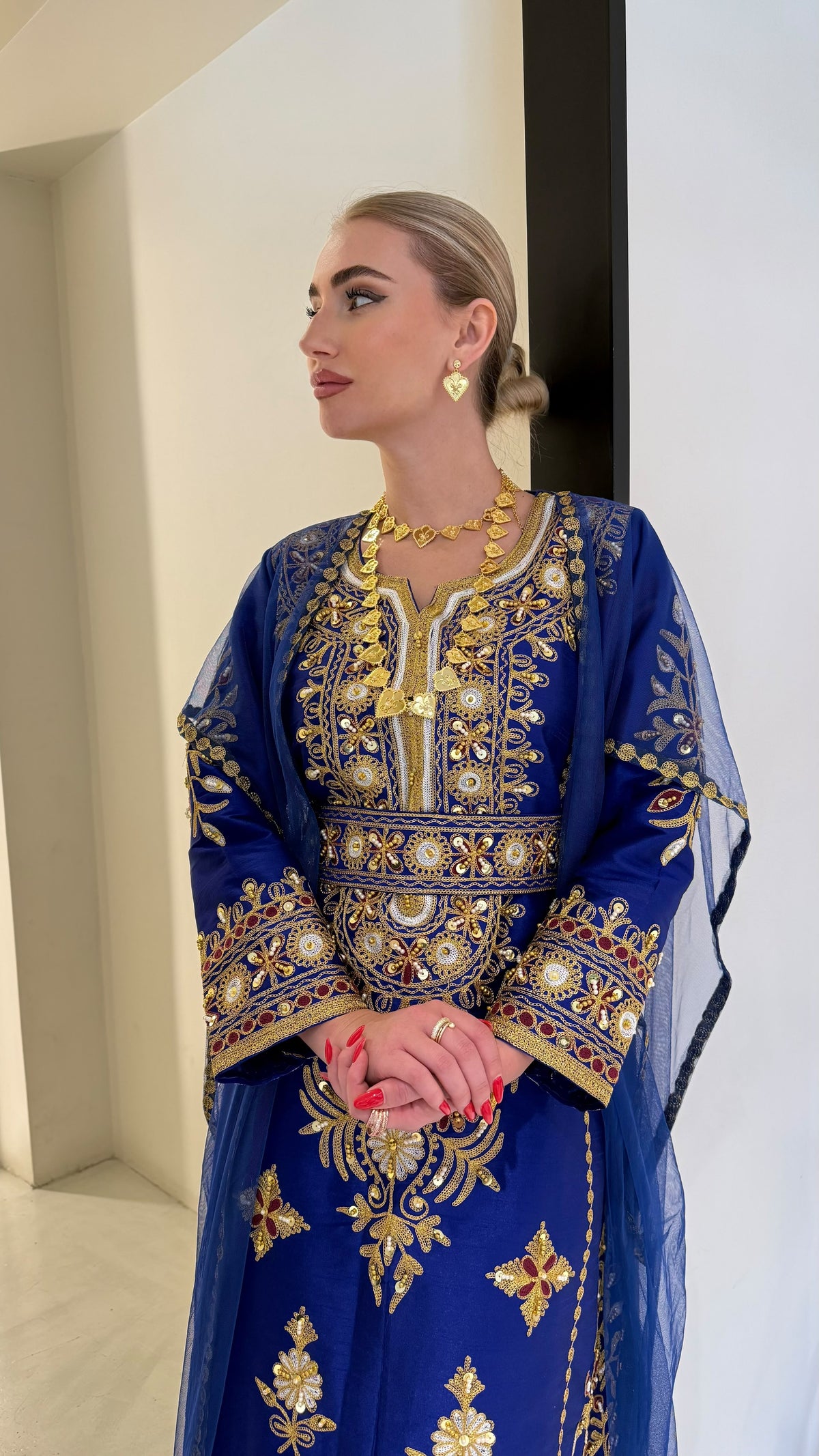 Nashel Jelwa Bisht/ Dress set- Royal Blue