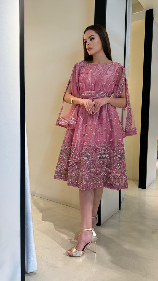 Short Jelwa Dress- plum pink