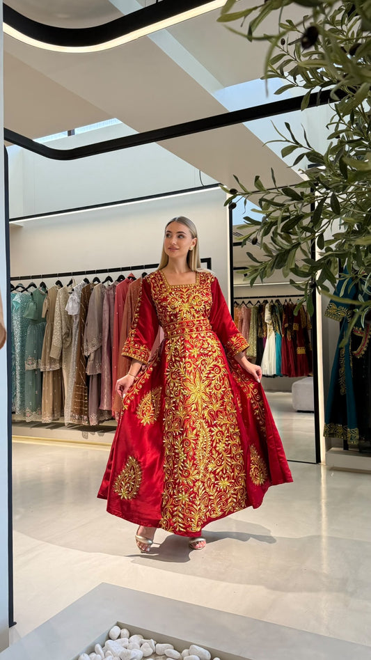Nashel Jelwa Dress - Scarlet Red