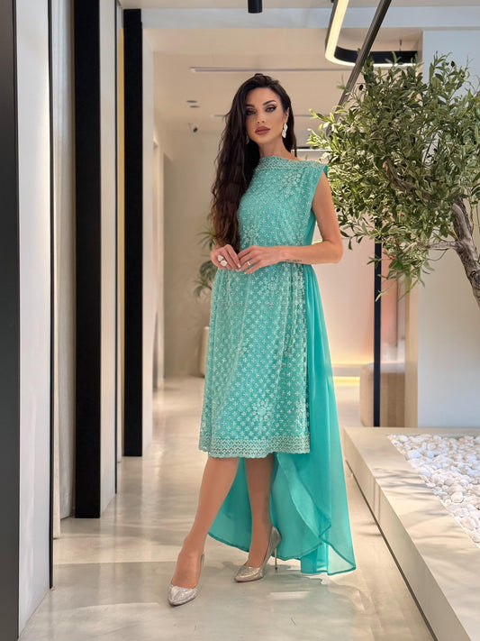 Jelwa High-low aqua Dress