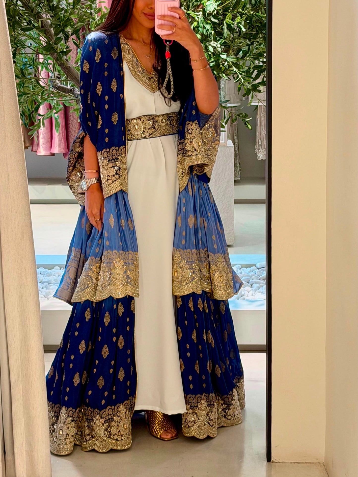 Triple Layer Jelwa Bisht Kaftan -Ombré