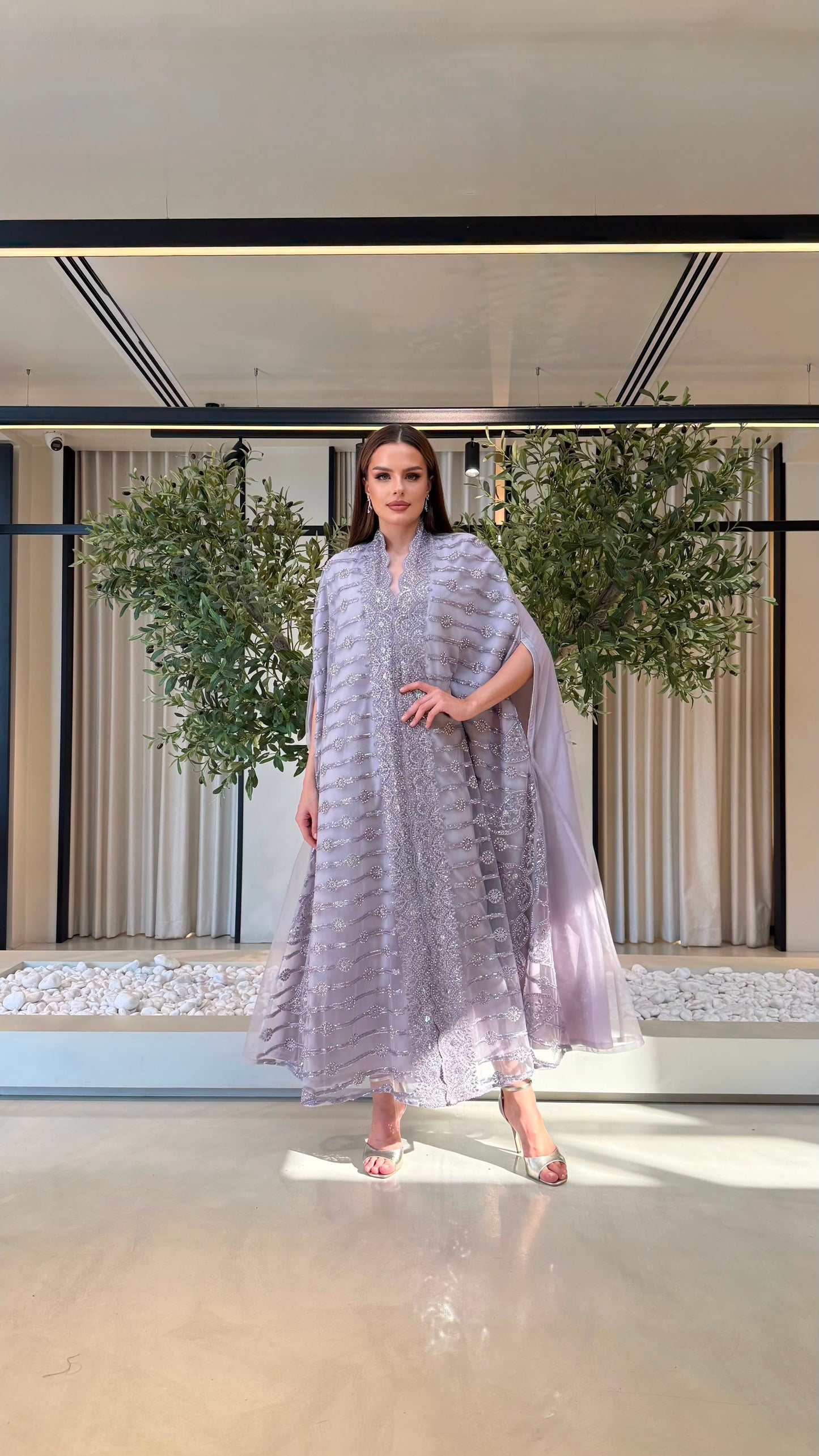 Cape Jelwa kaftan - Striped Lavender