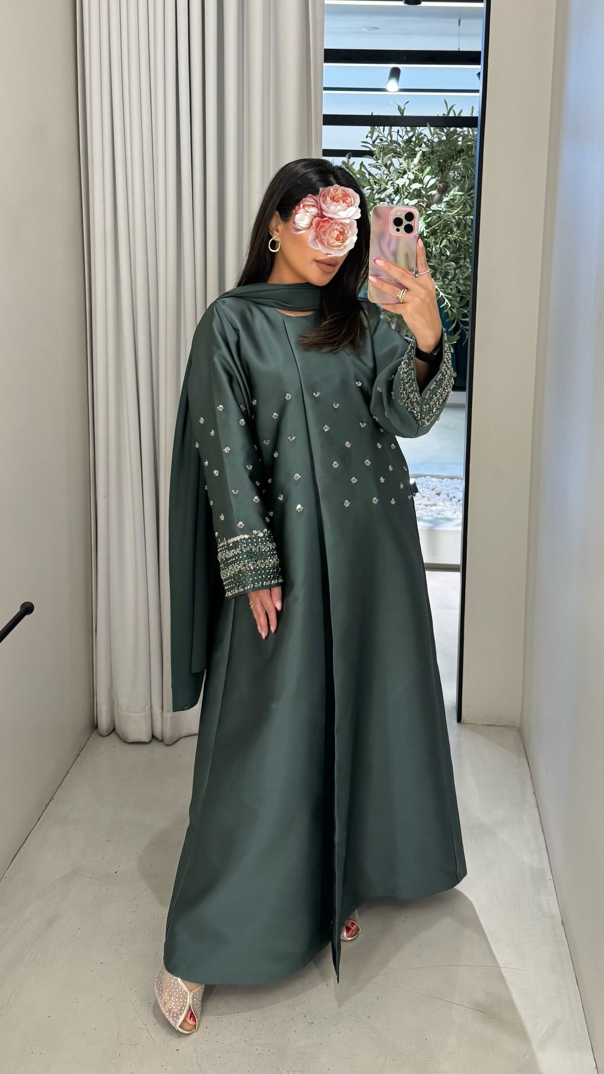 Premium Abaya Collection - Teal Embellishments