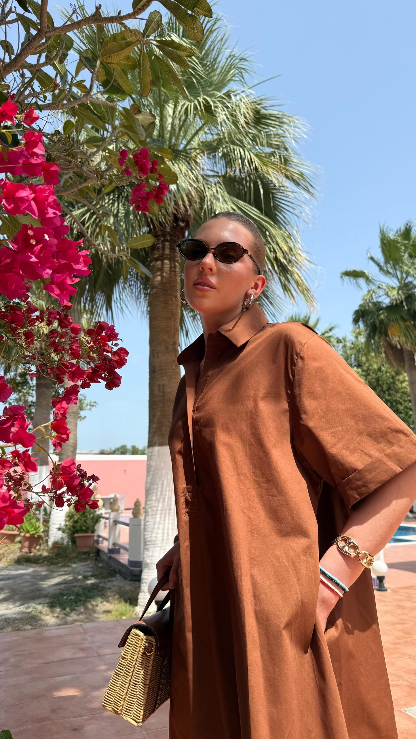 TT Summer Micro Shirt Dress- Mocha