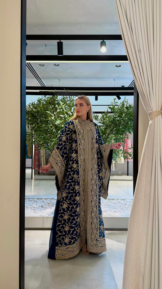 Wide Sleeves Jelwa kaftan -Blue