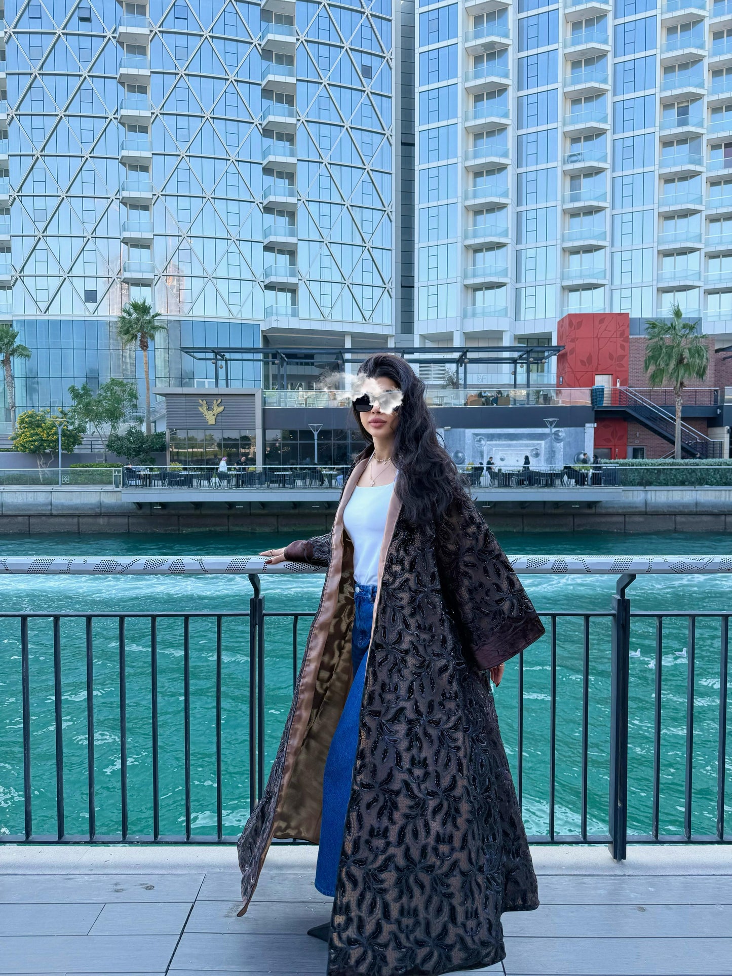 Velvet Bisht - Black x Brown x cutouts & Embellishments