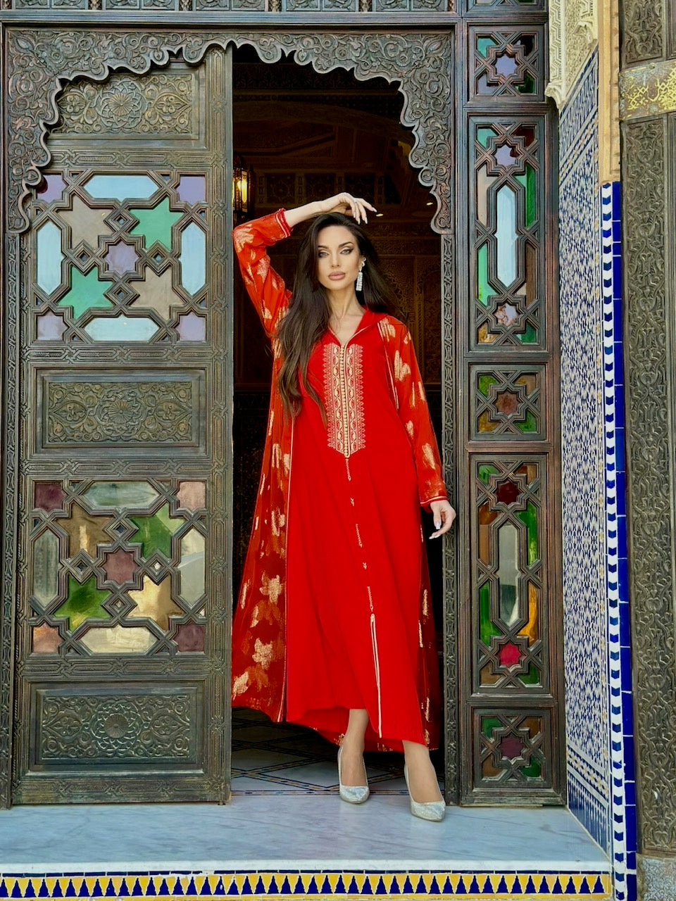 Morrocan Kaftan - Red x Gold