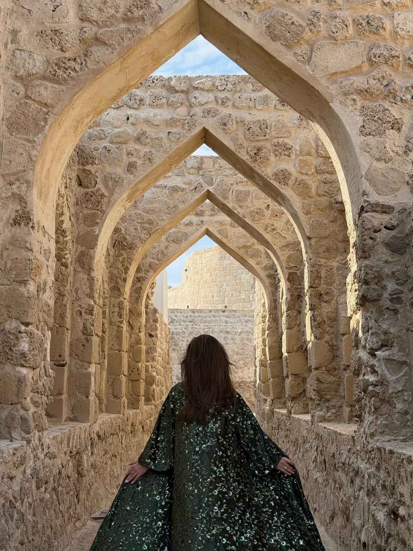 Velvet Bisht -Olive x Embellishments