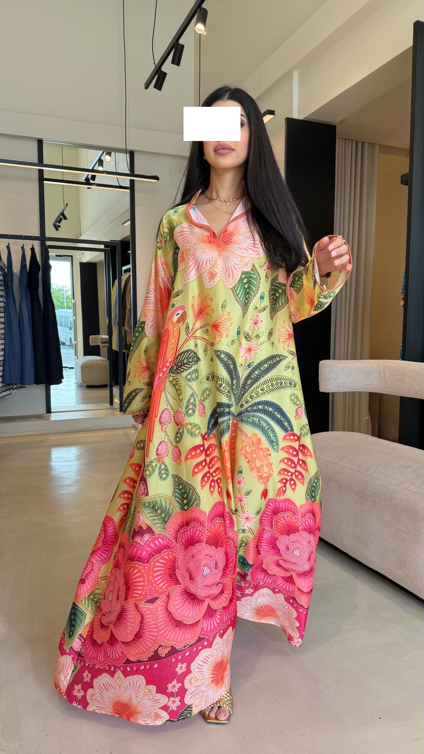 Summer floral kaftan  - Palms & Flowers