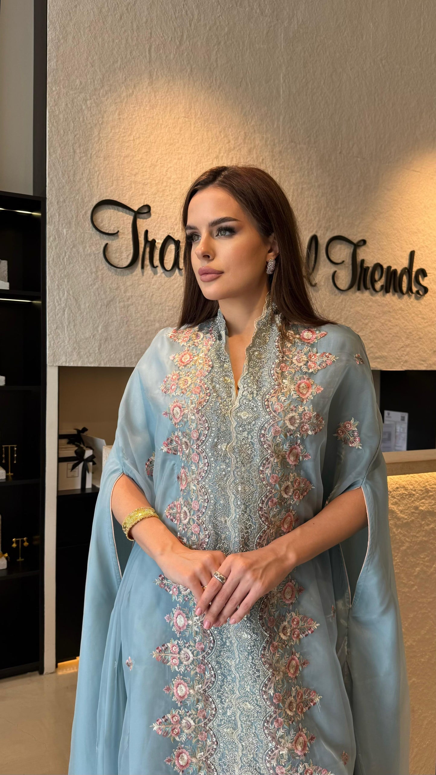 Jelwa Cape Kaftan-Sky blue
