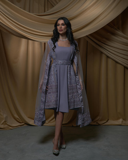 Short Cape Jelwa Dress - Lavender