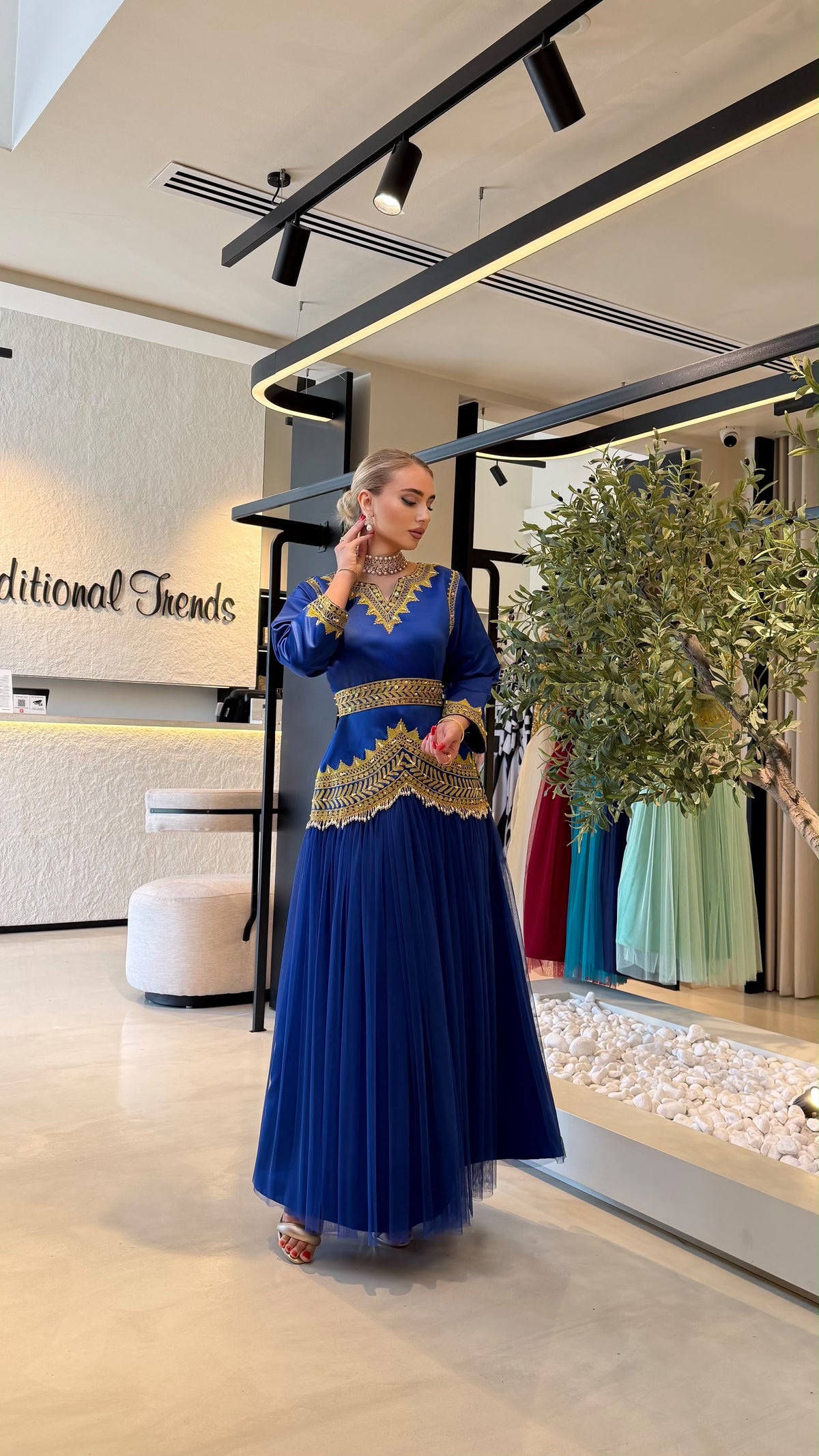 Nashel Jelwa Dress X Tulle x Pearls -Royal Blue