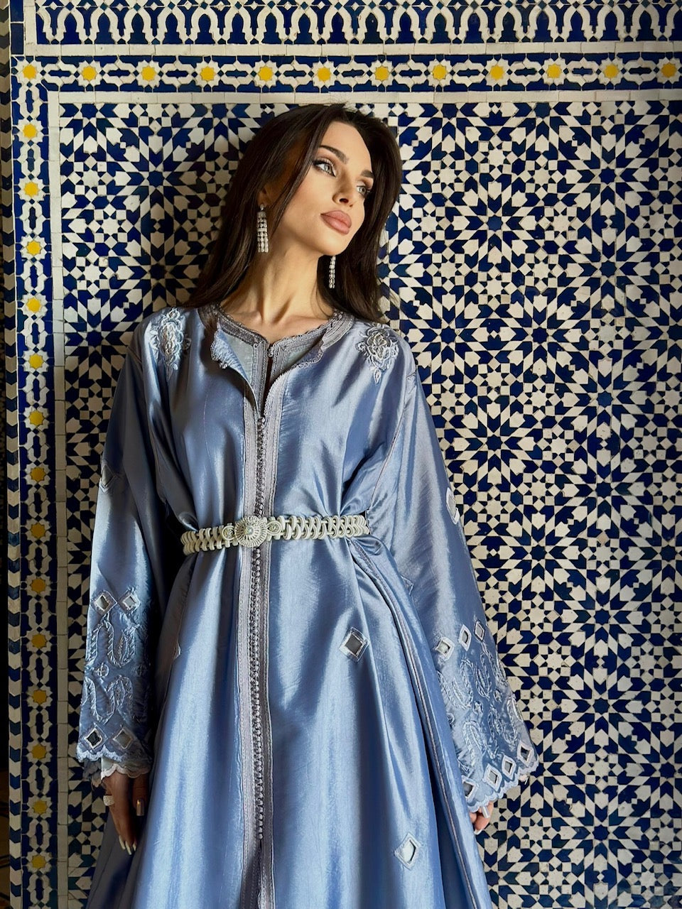 Morrocan Kaftan- Greyish Blue