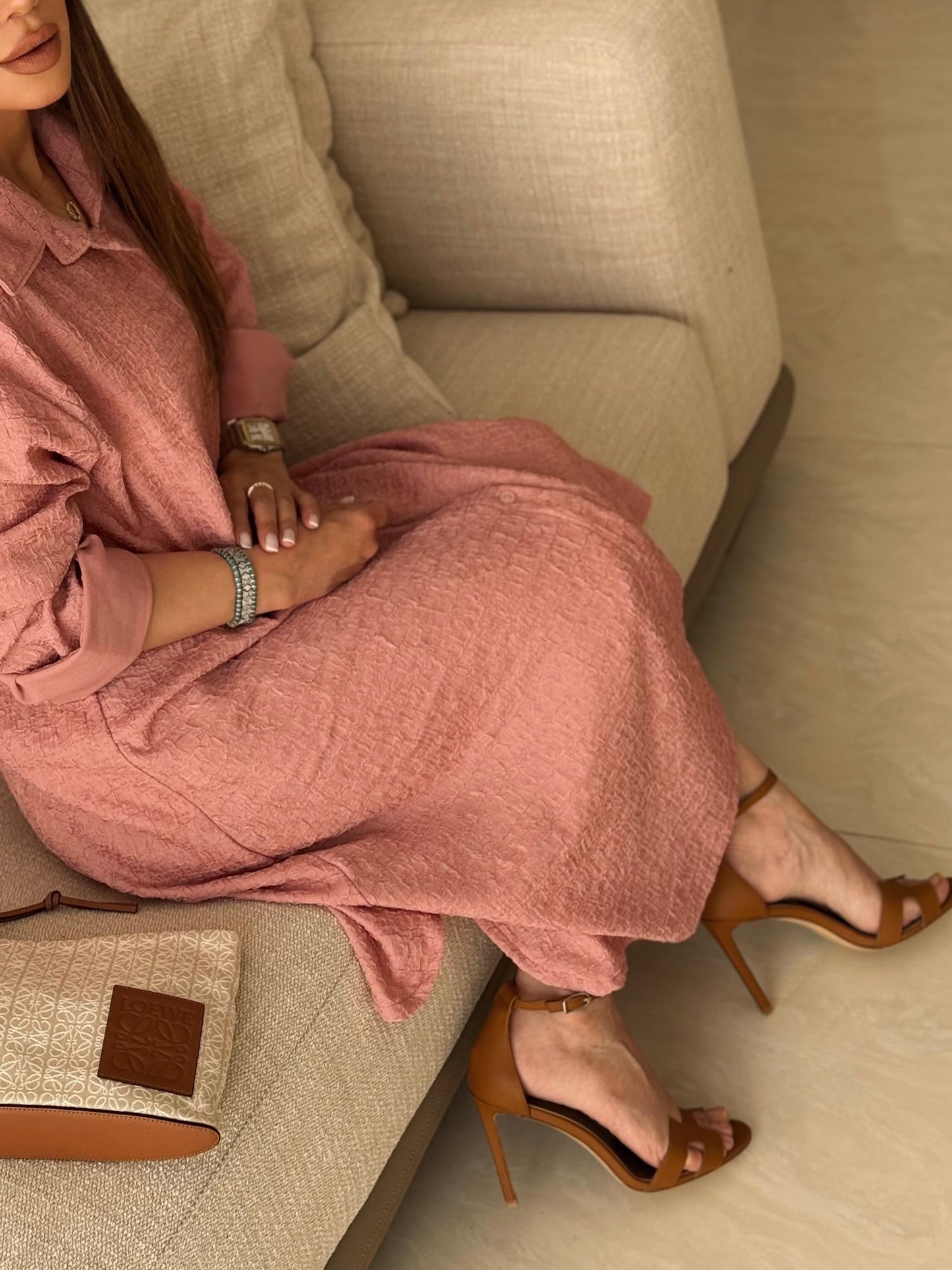 Pastel Summer Shirt Kaftan - Blush