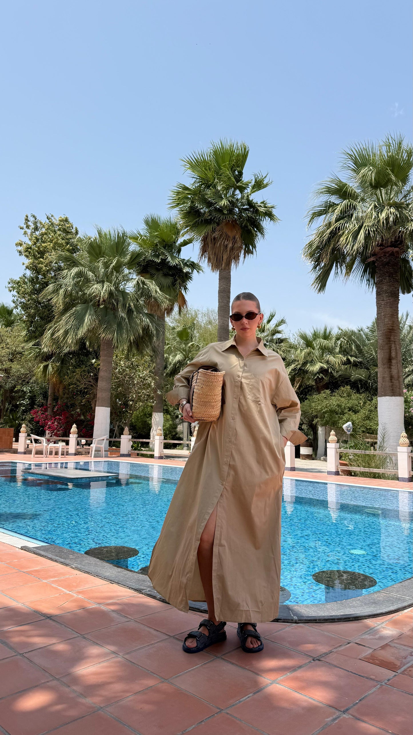 TT Summer Longline Shirt/Dress- Sand