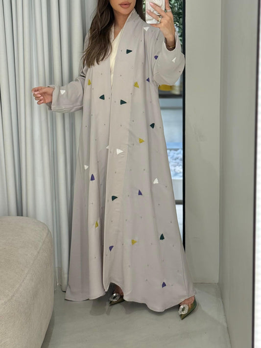 Beige triangles Abaya