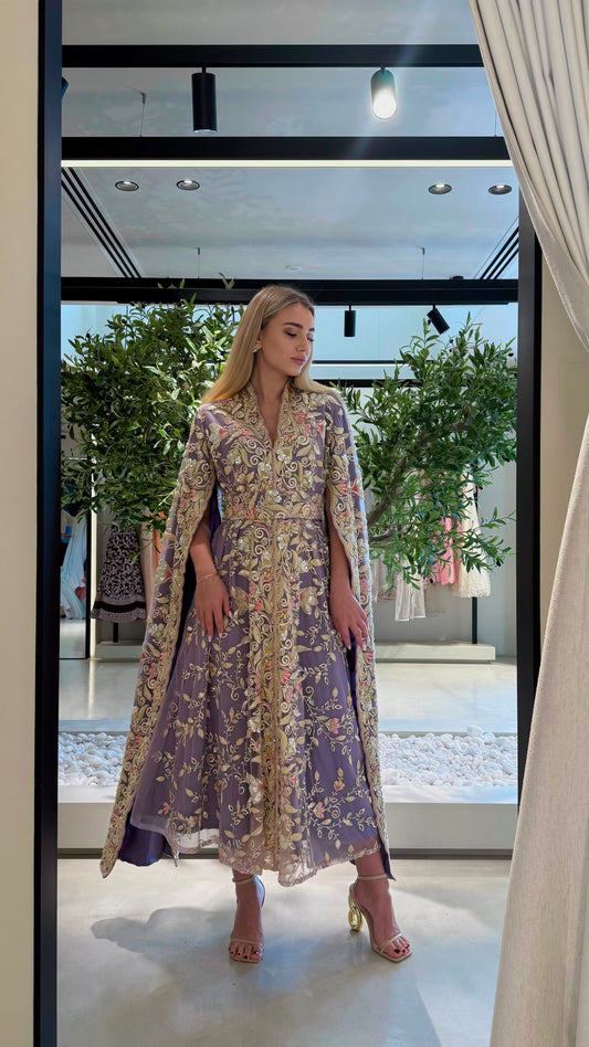 Cape Sleeves Jelwa Kaftan-lavender