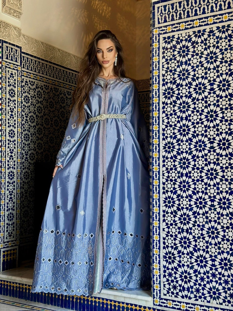 Morrocan Kaftan- Greyish Blue