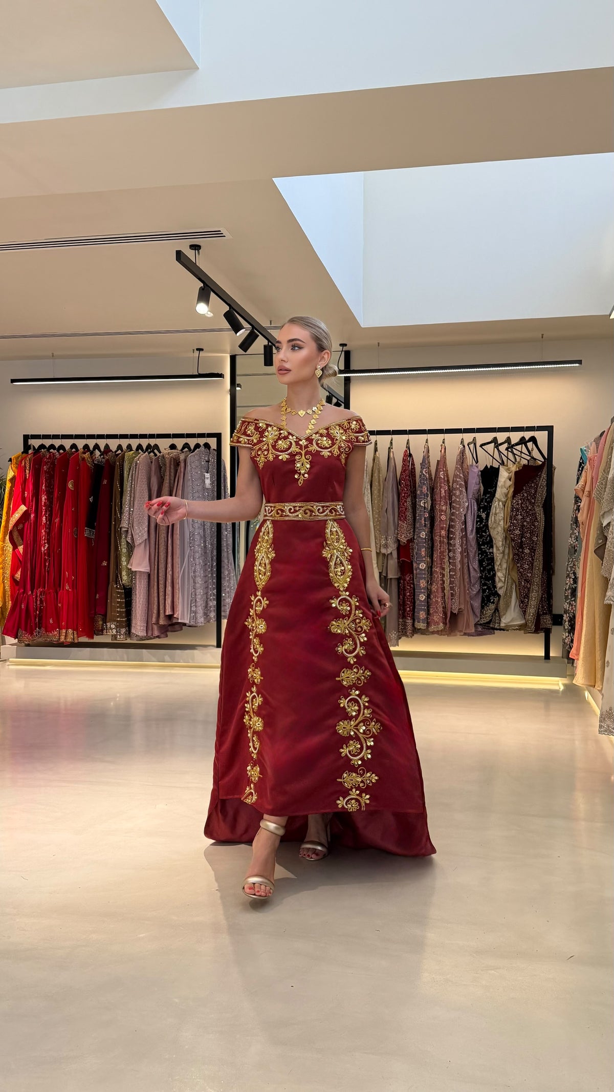 Nashel Jelwa Bridal Dress- Maroon