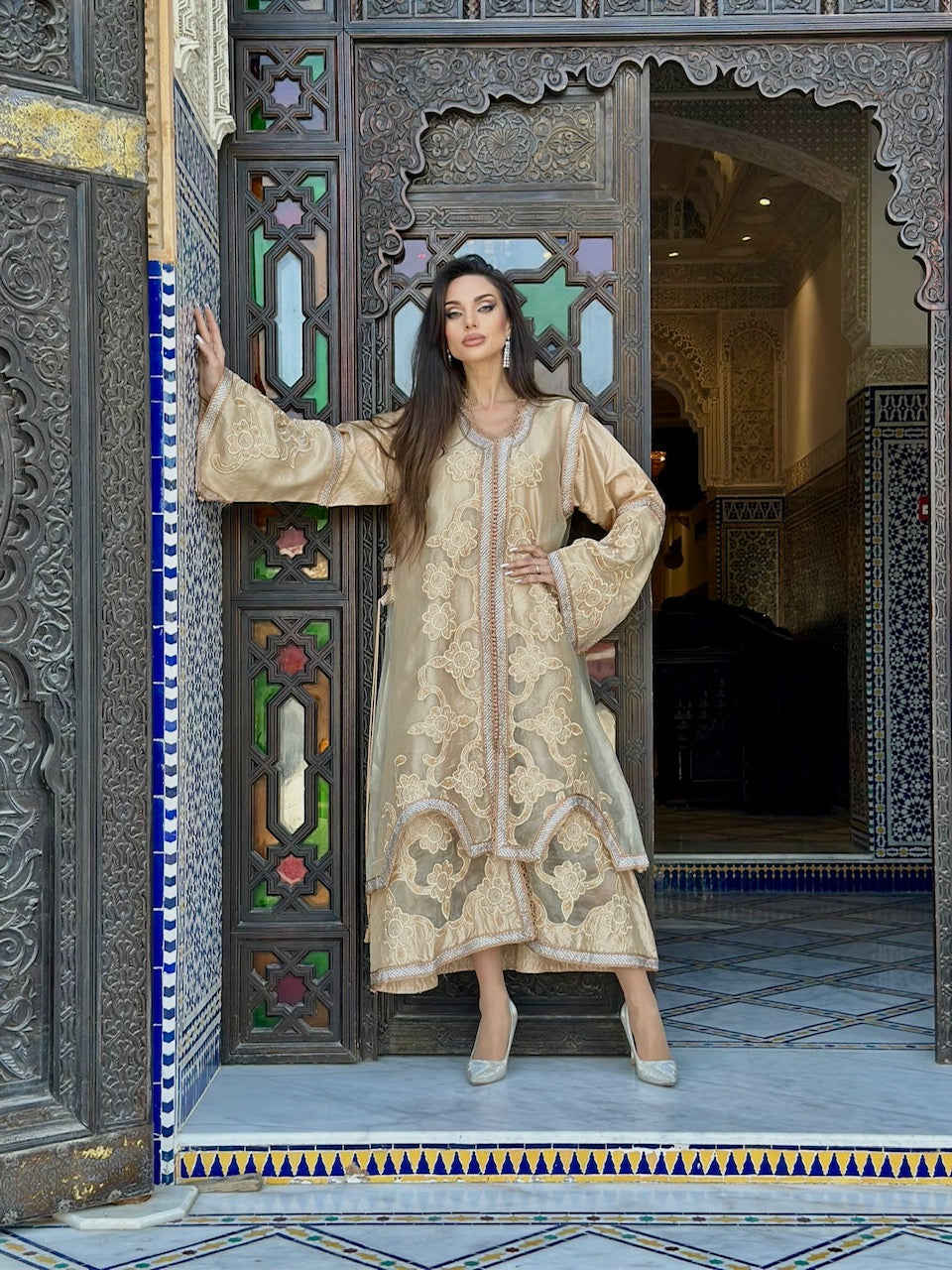 Morrocan Kaftan- midi Cream