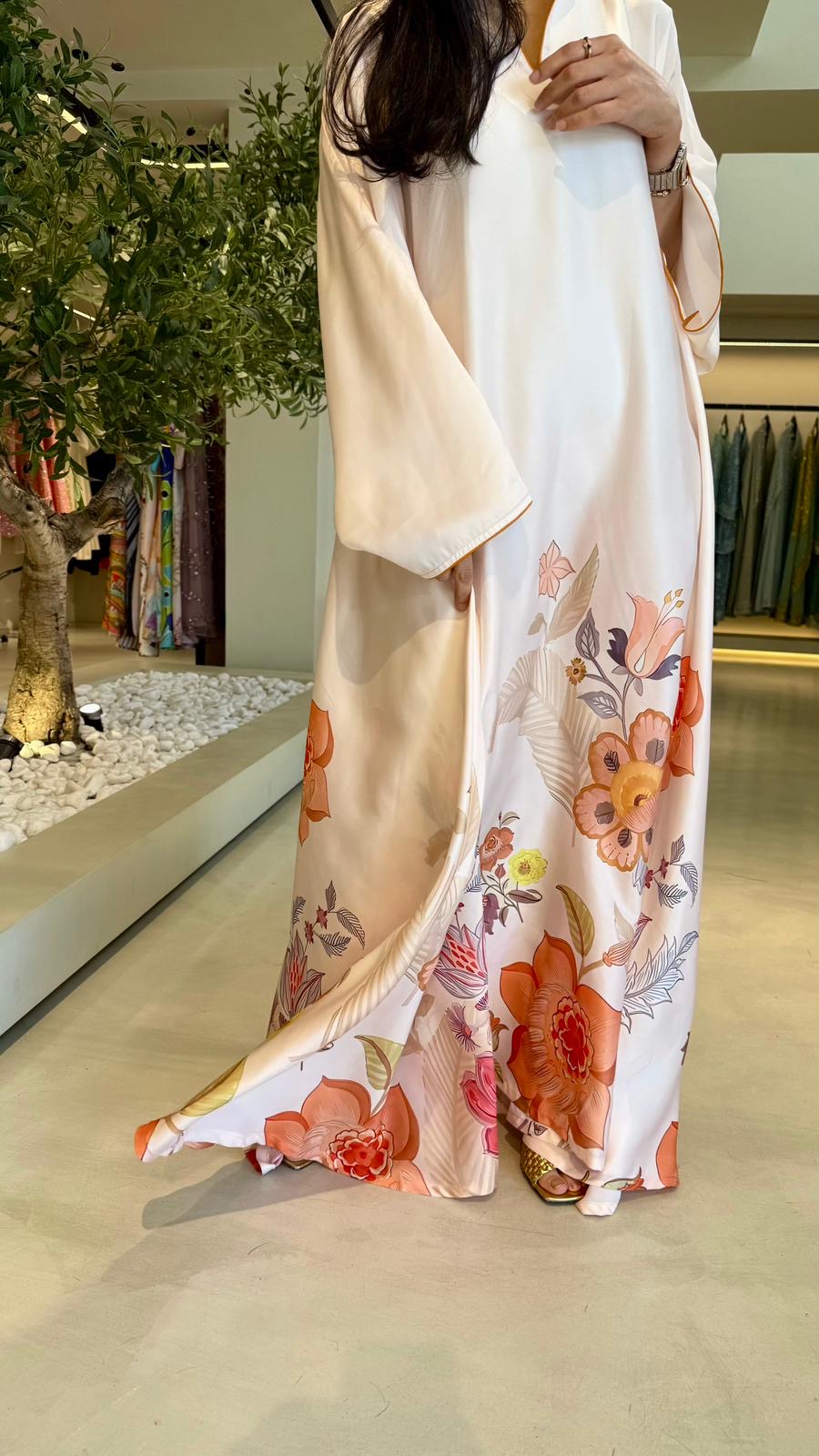 Summer floral kaftan  - Simply Fluer - Peach