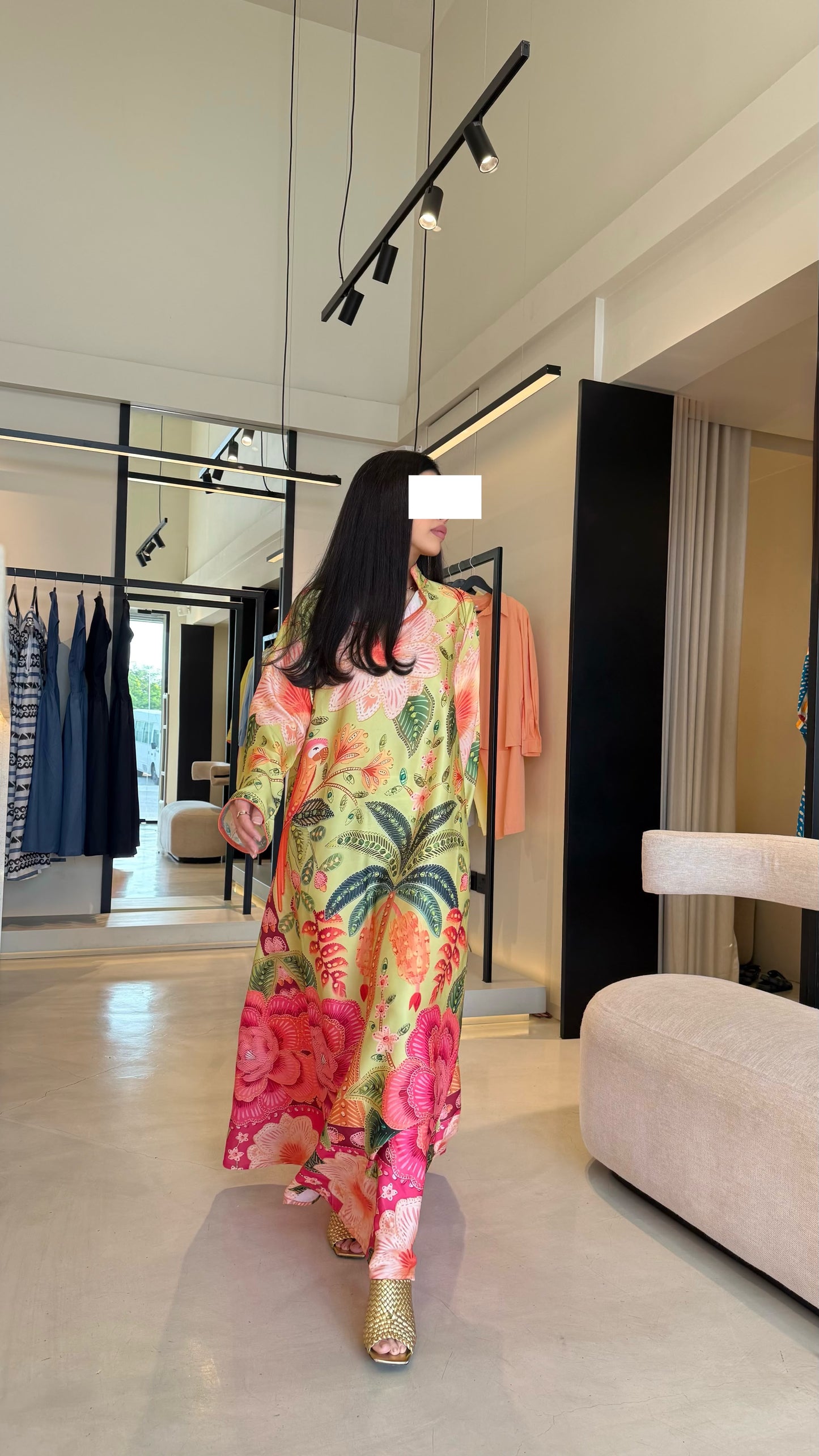 Summer floral kaftan  - Palms & Flowers