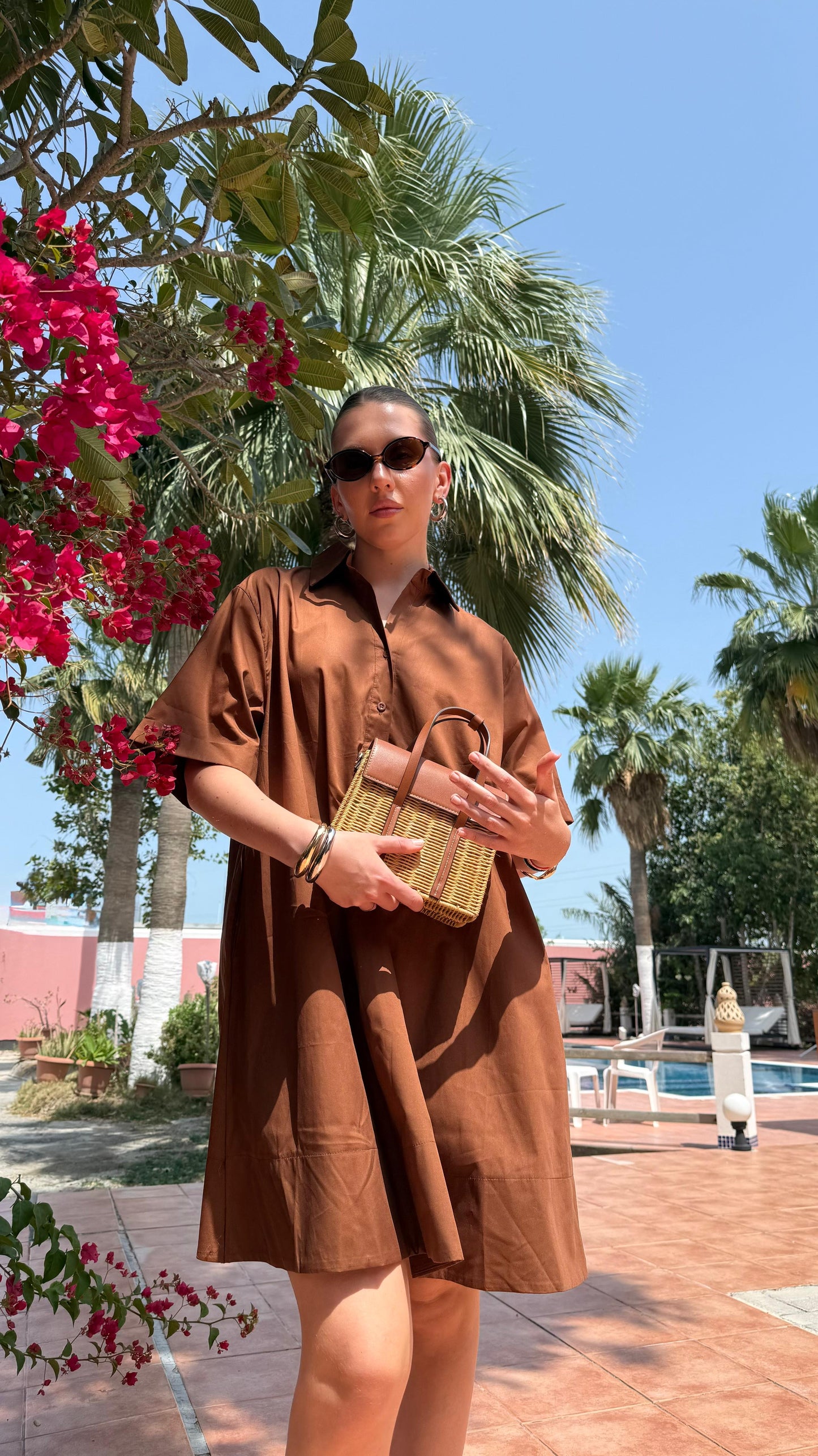 TT Summer Micro Shirt Dress- Mocha