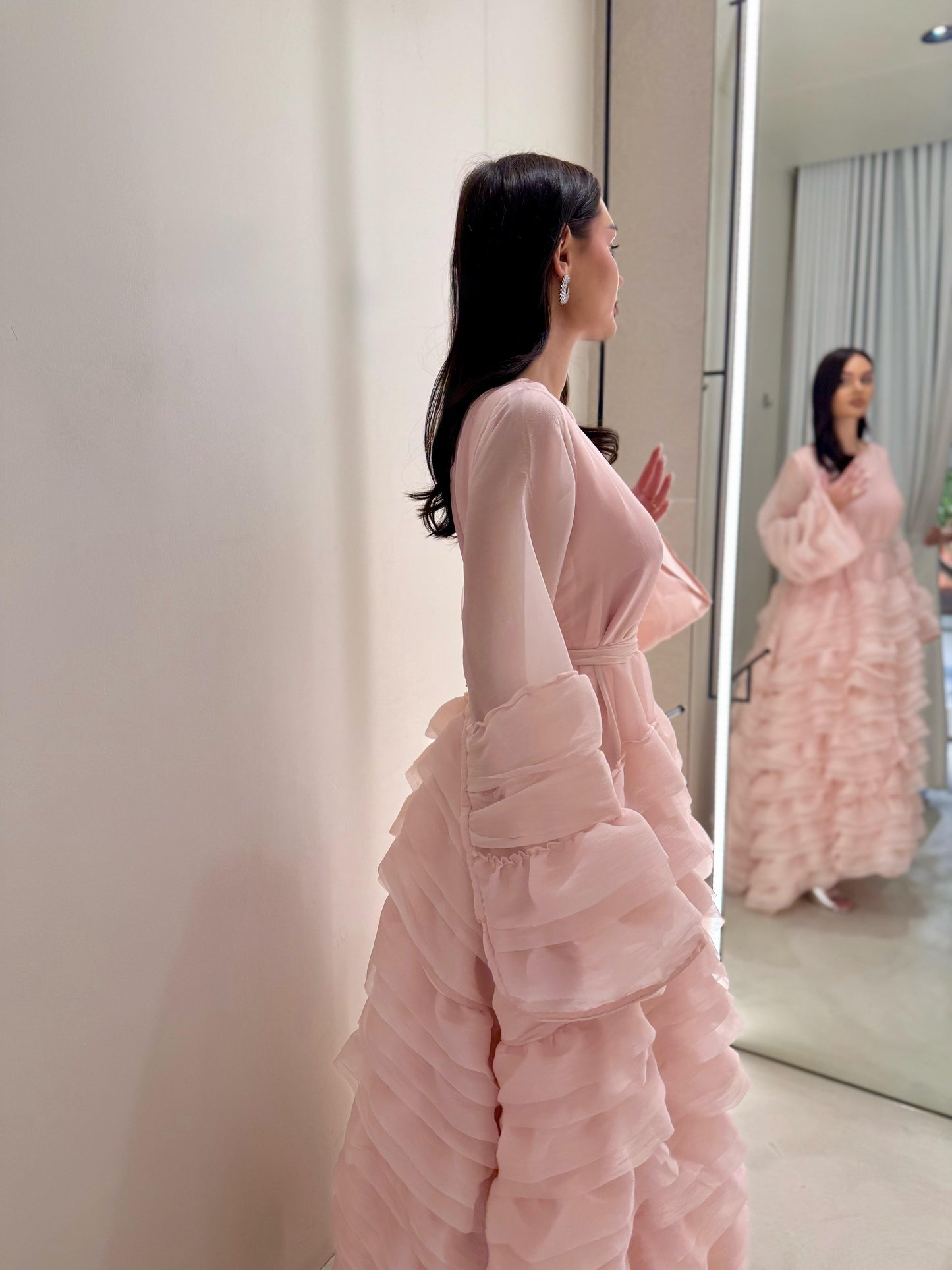 Forever Ruffles long sleeves - Powder pink