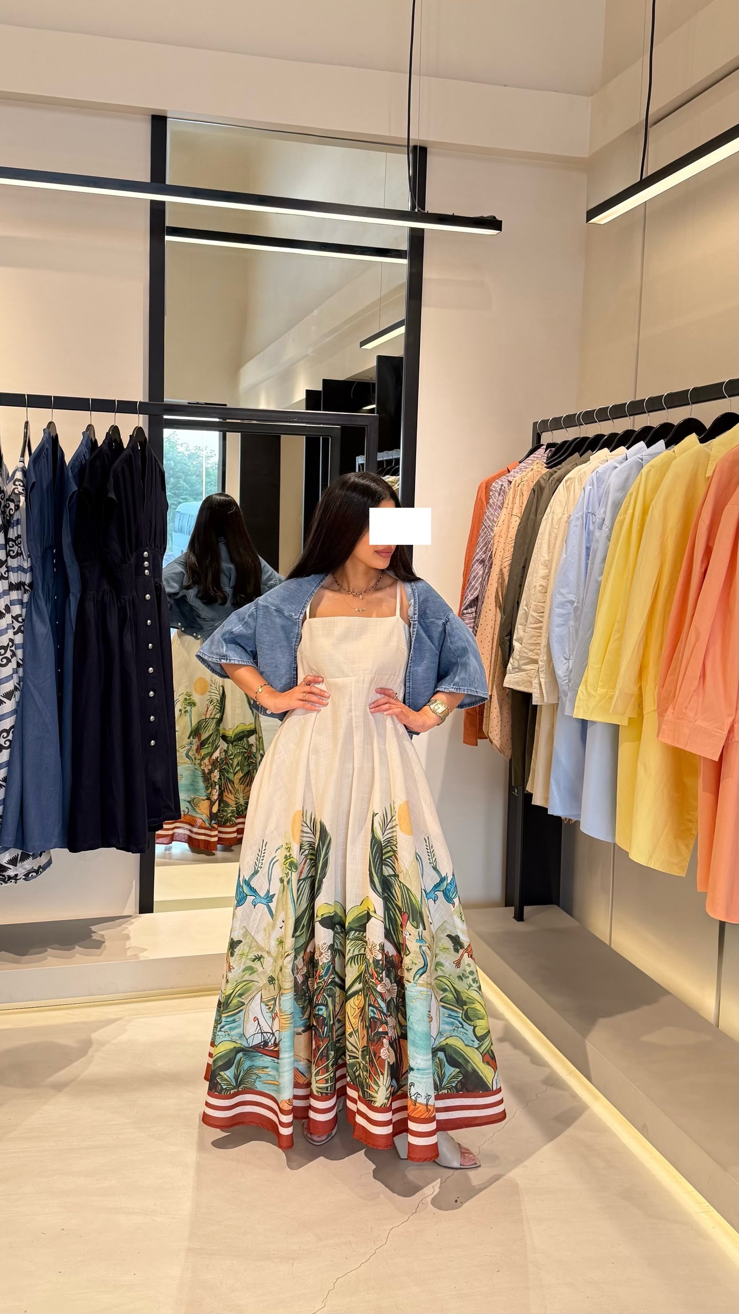 Summer Collection - Extra flare printed linen dress