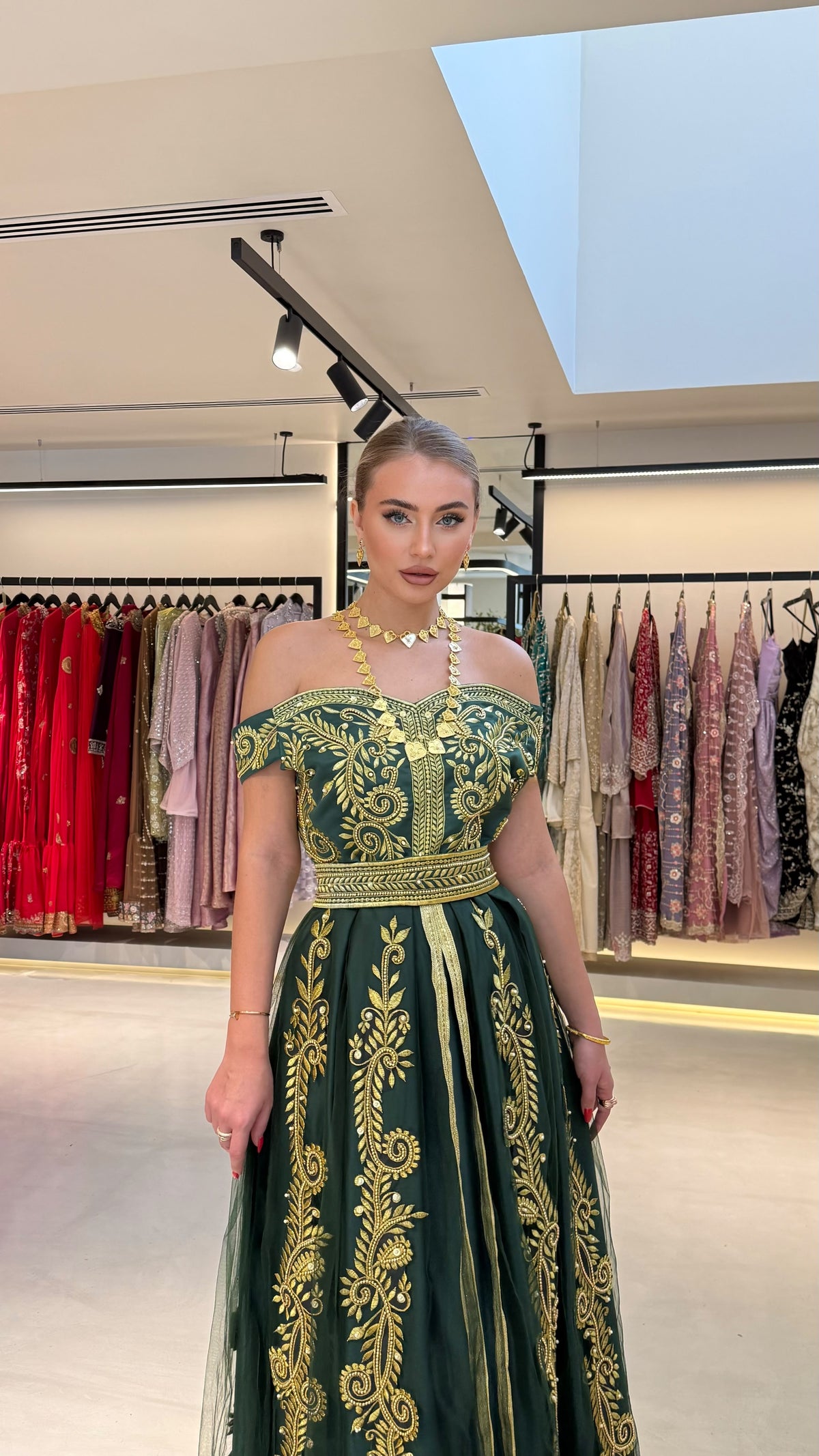 Nashel Bridal Jelwa Dress- Green x Gold