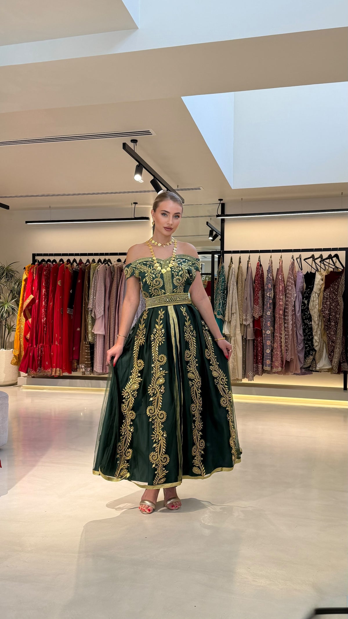 Nashel Bridal Jelwa Dress- Green x Gold