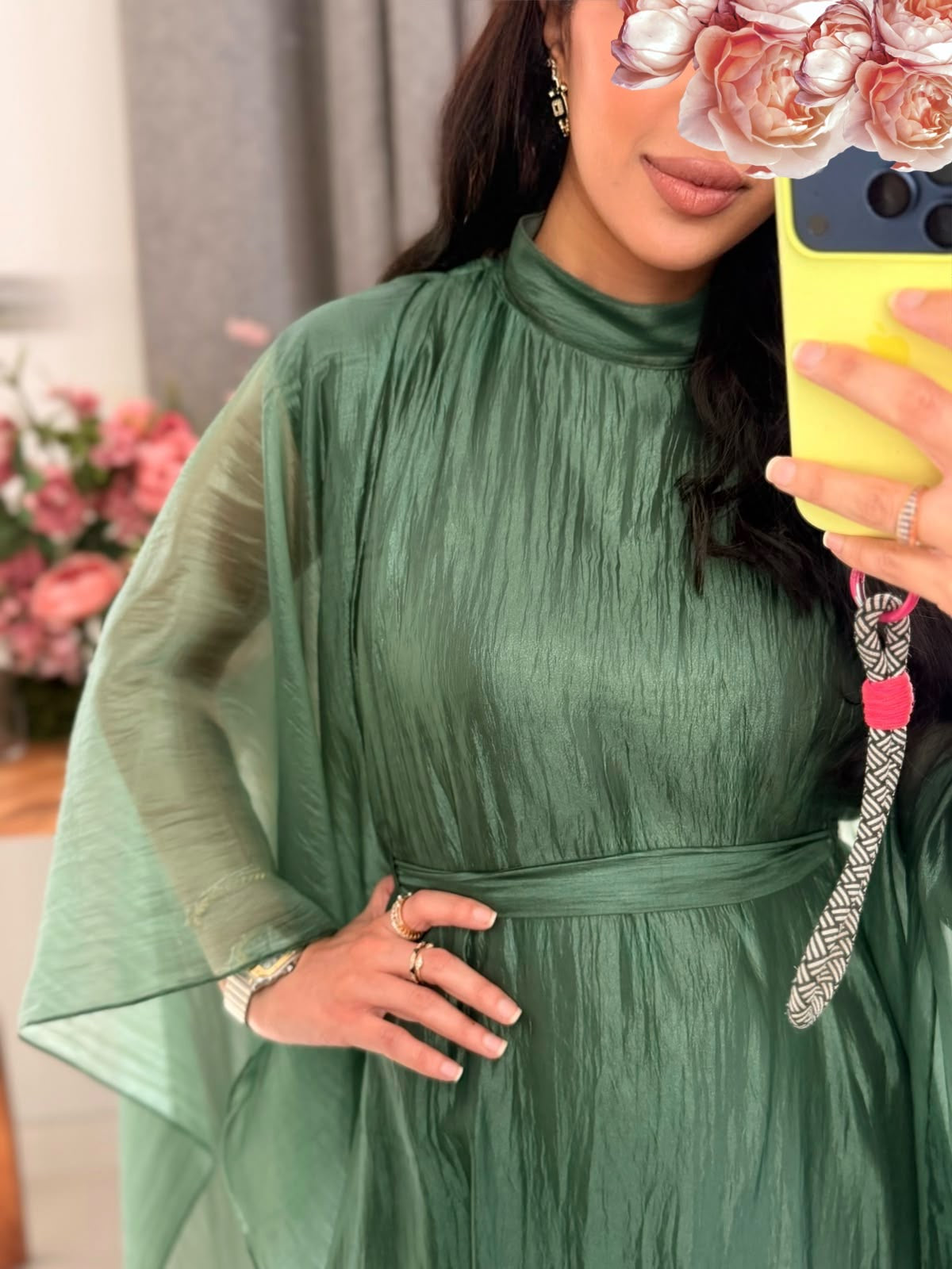 Organza Flow  - Tealish Green