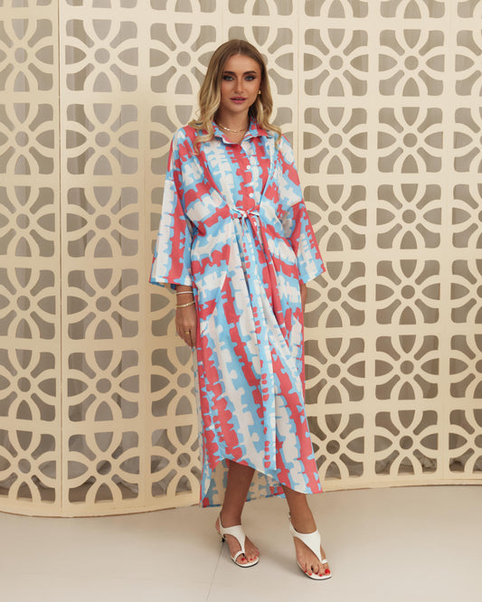 TT Signature Summer Dress- Blue x pink