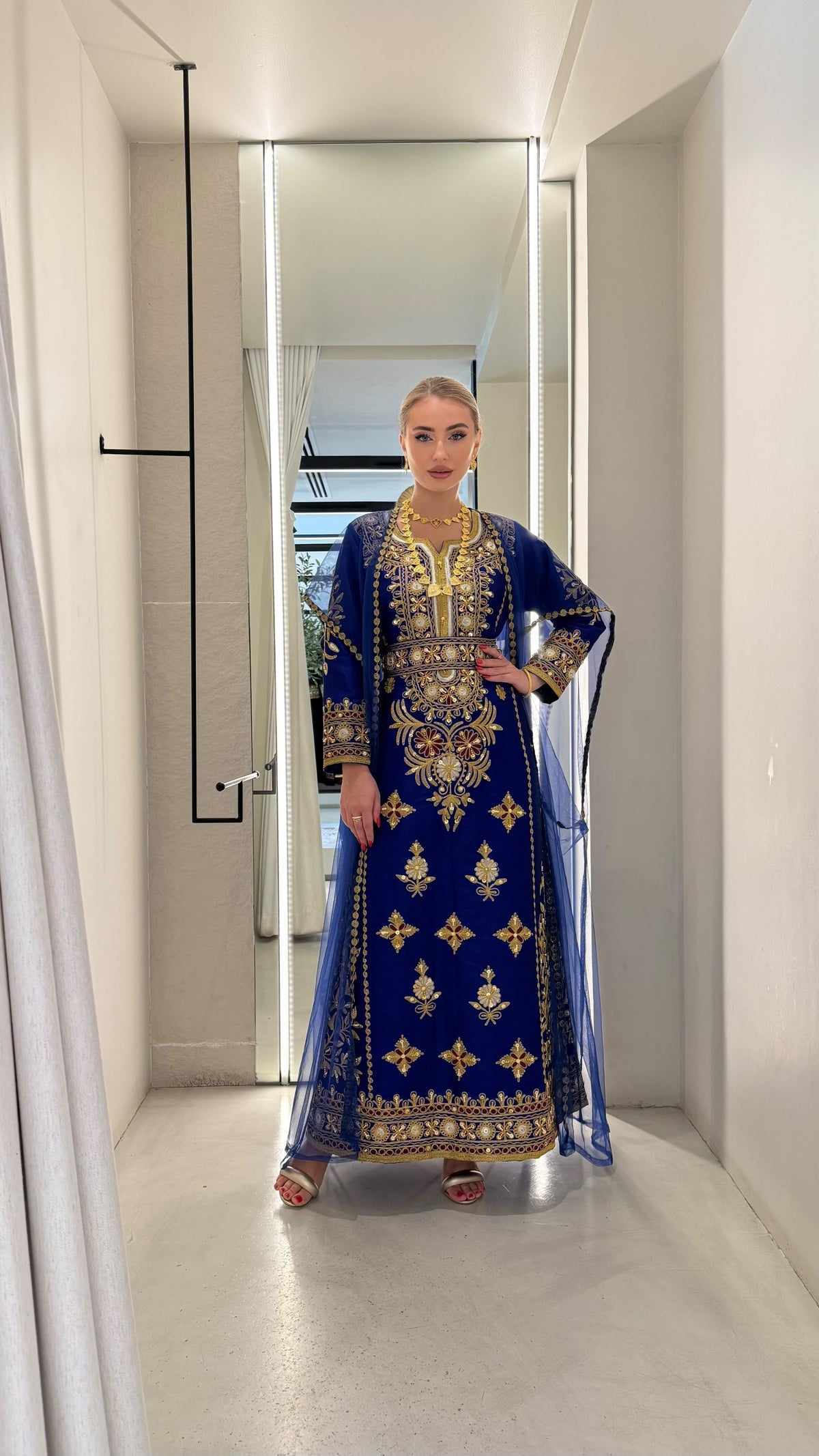 Nashel Jelwa Bisht/ Dress set- Royal Blue