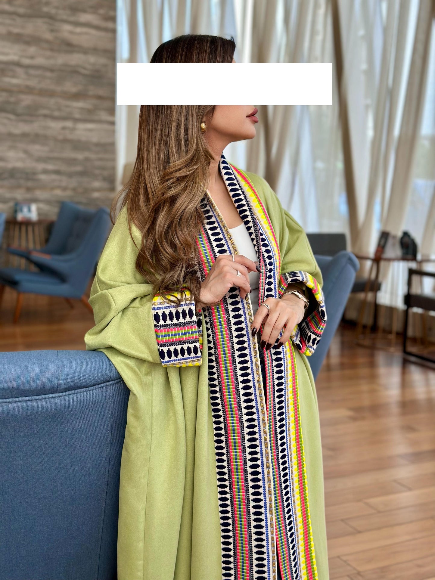 Chamois Winter Bisht- Lime Fiesta