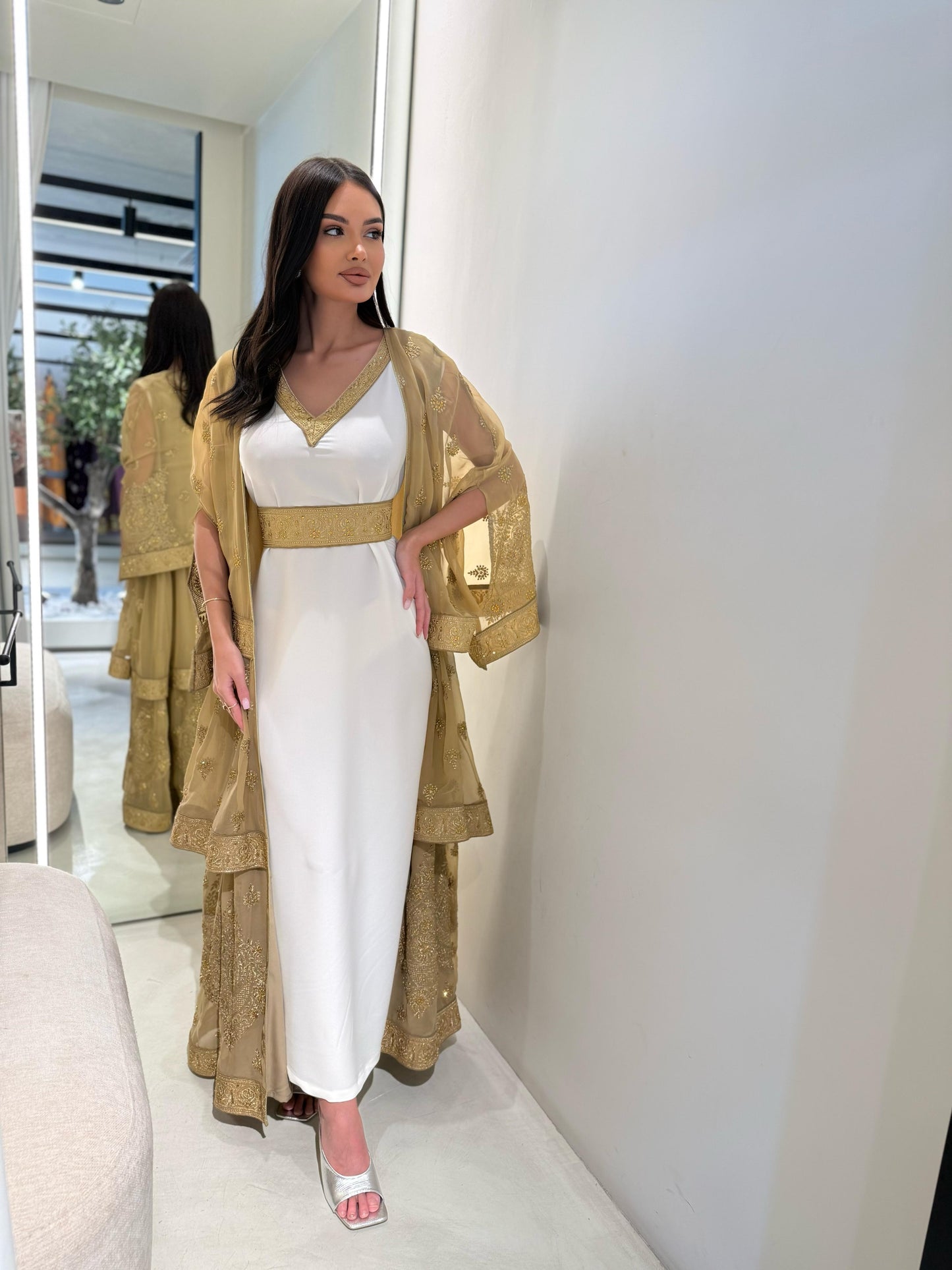 Triple Layer Cape Bisht-Beige