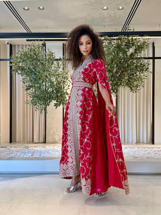 Cape Jelwa Dress - hot red