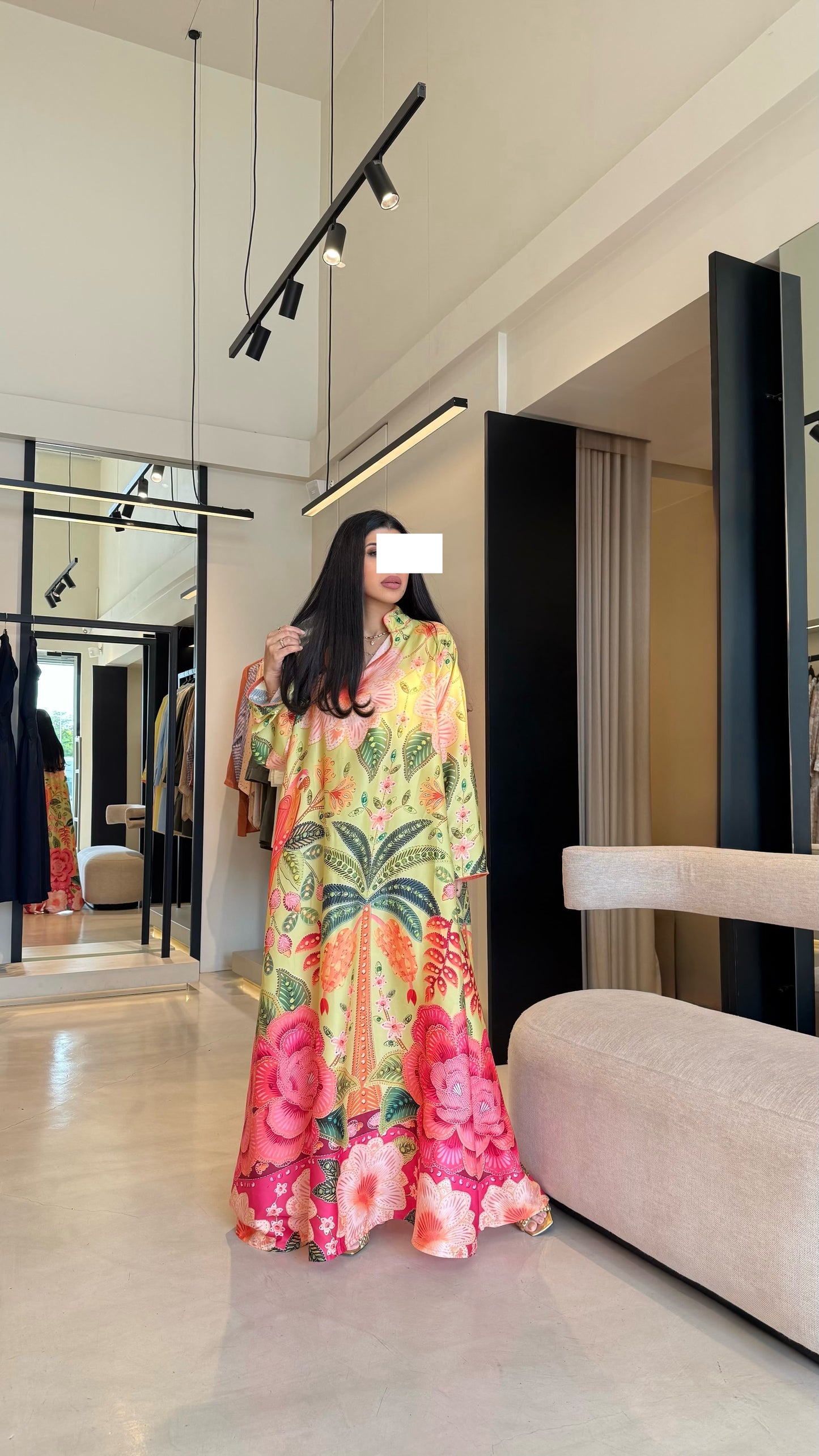 Summer floral kaftan  - Palms & Flowers