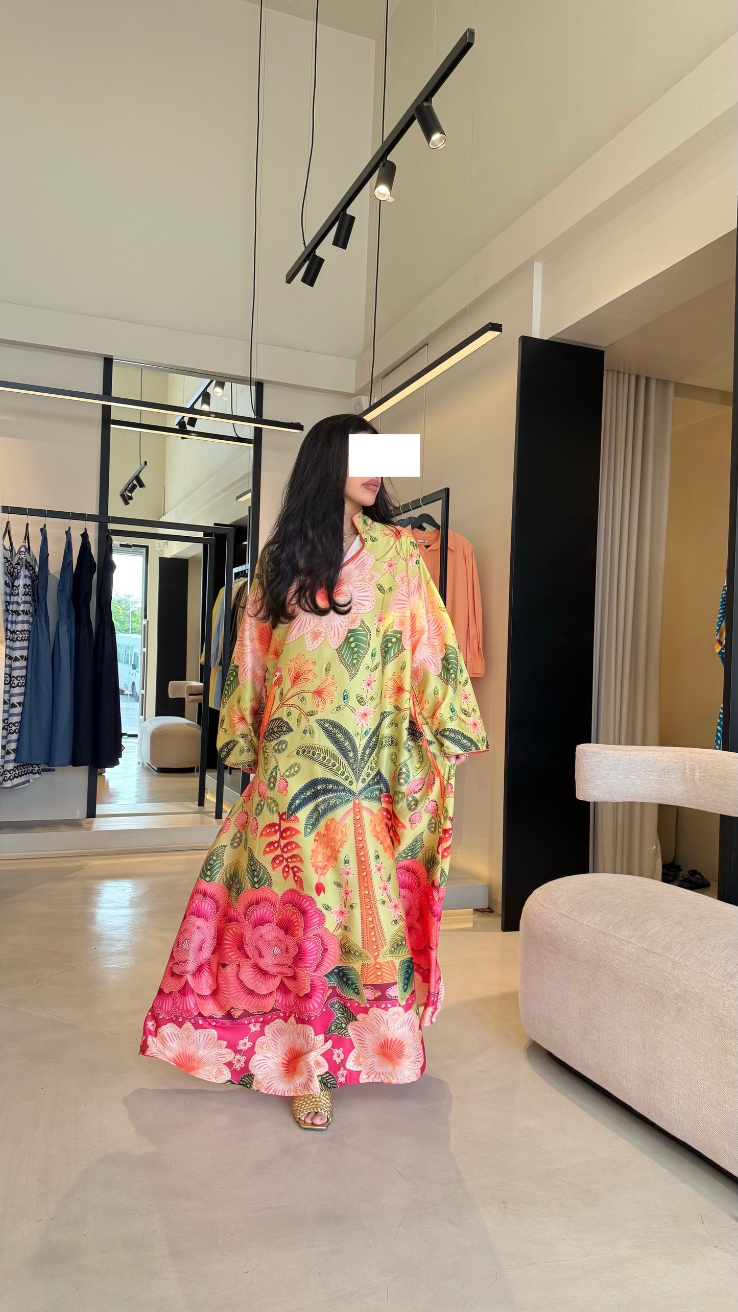 Summer floral kaftan  - Palms & Flowers